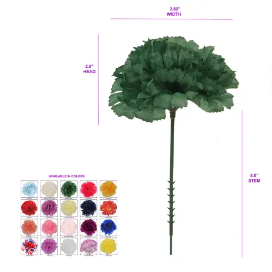 Emerald Green Carnation Picks, Realistic Silk Blooms for Floral Arrangements, DIY Decor, Weddings & Events, Floral Home by Artificial Flowers {3}