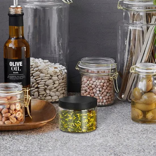 12 Pieces 8oz Plastic Jars with Lids, Clear Plastic Slime Containers Plastic Round Storage Jars Container Wide Opening Storage Jars for Kitchen, Home, Crafts Storage {6}