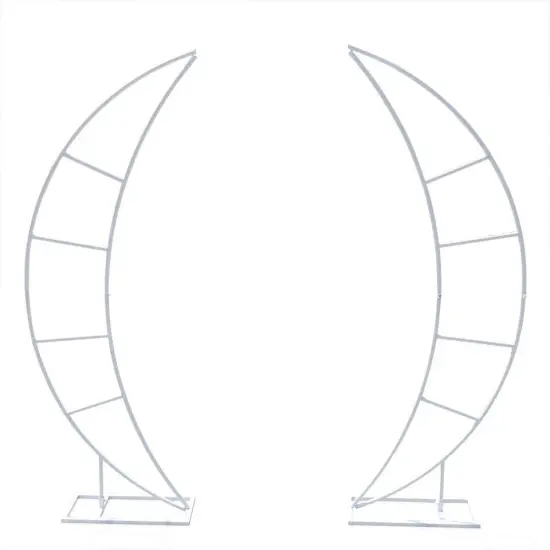 79" White Crescent Moon Wedding Arch Backdrop Stand {1}
