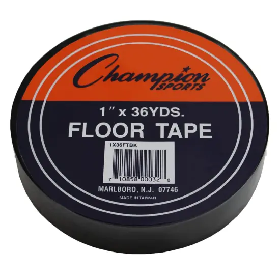 Floor Marking Tape, 1" x 36 yd, Black, 6 Rolls {2}