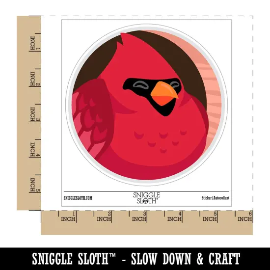 Cardinal Sleeping In Birdhouse Hole Waterproof Vinyl Phone Tablet Laptop Water Bottle Sticker Set - 5 Pack {1}