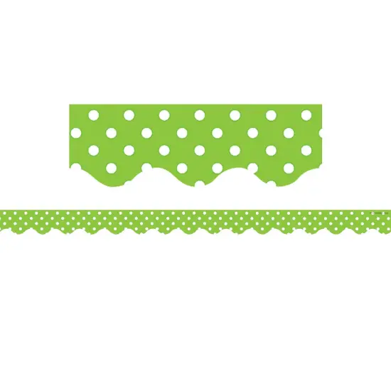 Lime Mini Polka Dots Border Trim, 35 Feet Per Pack, 6 Packs {2}