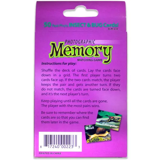 Photographic Memory Matching Game, Insects & Bugs, Pack of 3 {2}