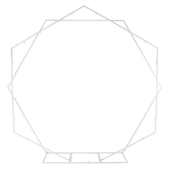 White Metal Geometric Wedding Arch Backdrop Stand {1}