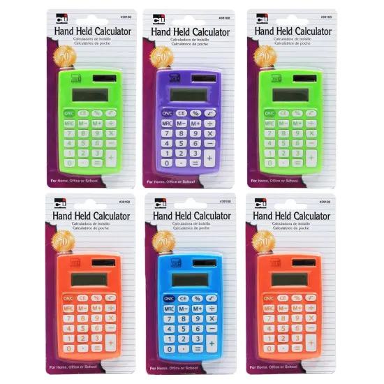 Primary Calculator Single 8 Digit Display, Pack of 6 {1}
