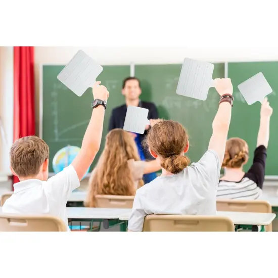 Two-sided Rectangular Dry Erase Writing Paddle, Lined/Blank, 7.75" x 10", Pack of 6 {4}