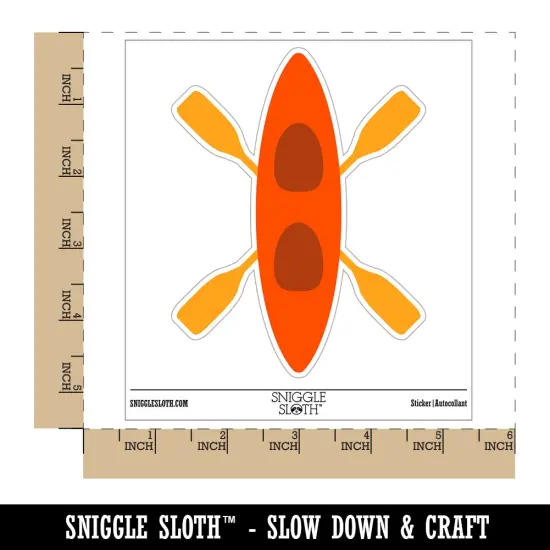 Double Kayak with Crossed Paddles Waterproof Vinyl Phone Tablet Laptop Water Bottle Sticker Set - 5 Pack {1}