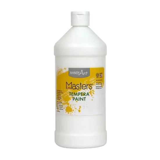 Little Masters&reg; Tempera Paint, White, 32 oz., Pack of 6 {2}