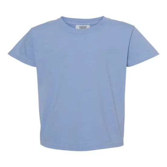 Comfort Colors&reg; Garment-Dyed Youth Heavyweight Short Sleeve Crewneck T-Shirt Washed denim {1}