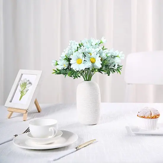 4 pcs 11" tall Faux Silk Daisy Flowers Blue {6}