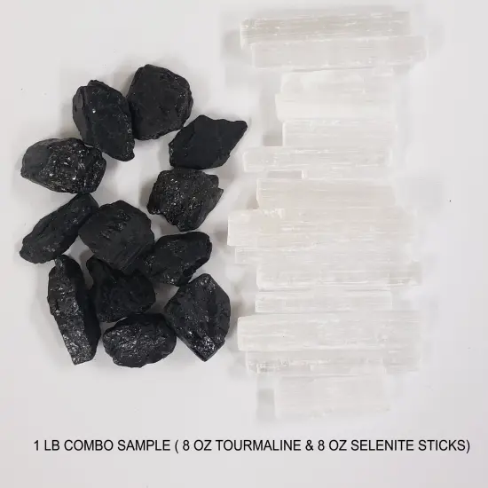 Selenite & Black Tourmaline - 1 LB to 2 LBS combo {3}