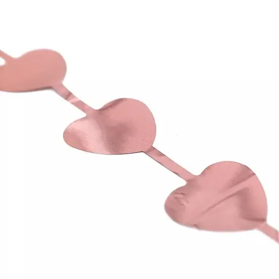 3 ft x 6.5 ft Metallic Heart Foil Tassels Red {5}