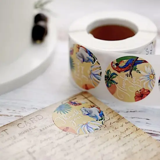 500 Assorted 1.5" Round Self Adhesive Thank You Stickers {2}