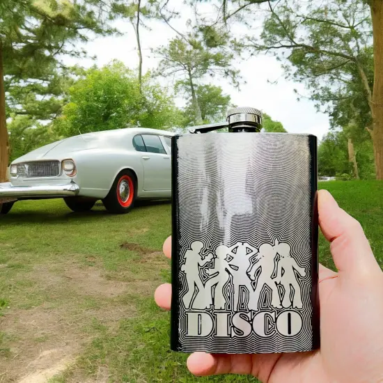 8oz BLACK Disco Flask {6}