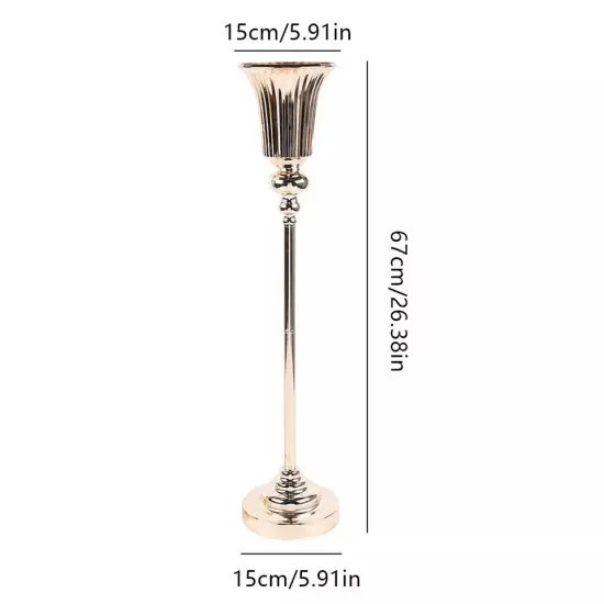 2-Pieces Metal Trumpet Vases for Wedding Centerpieces {5}