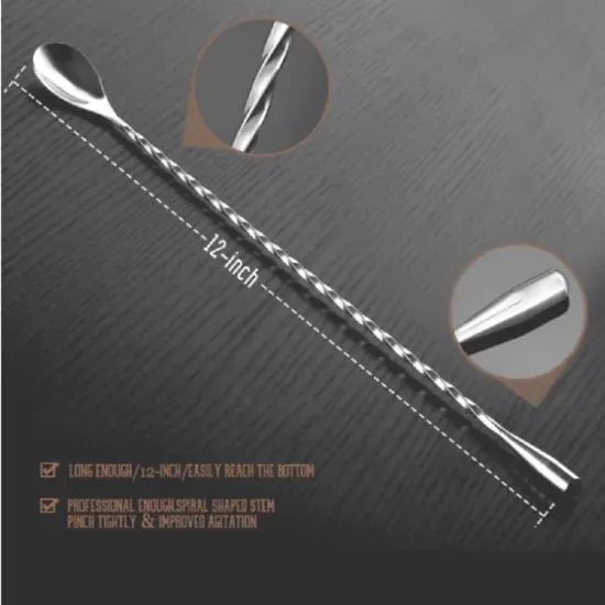 Kitcheniva 12" Stainless Steel Bar Spoon {3}