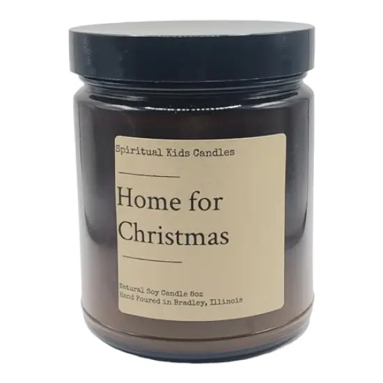 Home for Christmas Soy Candle 8oz 35-40 Hours Hand Poured with All Natural Soy wax and Fragrant/Essential Oils! | Woodsy Candle | Christmas Candle {1}