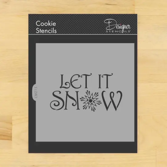 Let It Snow Cookie and Craft Stencil | CM213 by Designer Stencils | Cookie Decorating Tools | Baking Stencils for Royal Icing, Airbrush, Dusting Powder | Craft Stencils for Canvas, Paper, Wood | Reusable Food Grade Stencil {1}