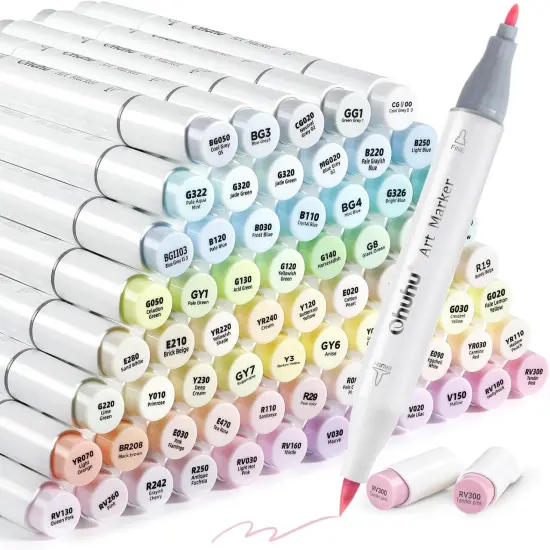 Ohuhu Honolulu B 48/96 Pastel Colors Markers Alcohol Based - Brush & Fine Dual Tips - Sweetness & Blossoming Color Sets {1}