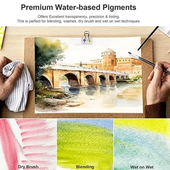 Watercolor Paint Set 24x12ml / 0.4 Fl Oz Tubes Non-toxic Water Color Paints Great Value Painting Art Supplies for Adults, Kids, Artists & Beginners {3}