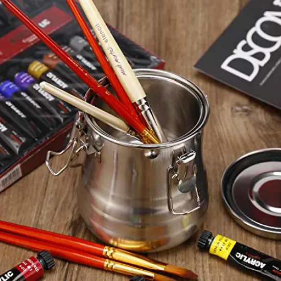 Paint Brush Washer, Portable Leak-Proof Brush Cleaner with Lid and Filter Screen, 4.7" tall x 4.4" dia. {3}