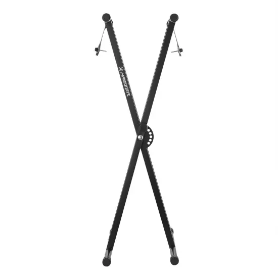 Hamzer Heavy Duty, Double-X Piano Keyboard Stand - Height Adjustable & Portable Brace w/ Non Slip Caps & Durable Locking Straps, Black {2}