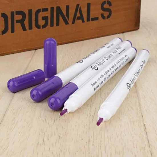 12 PACK Disappearing Ink Marking Pen, Air Water Erasable Pen/ Fabric Marker/ Temporary Marking/ Auto-Vanishing Pen for Cloth (Purple) {5}