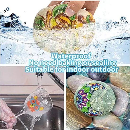 Oil Based Paint Pen, Permanent Paint Marker: Quick-Dry, Waterproof Paint Set of 12 for Rock Painting, Glass, Fabric, Ceramic, Wood, Metal, Mug, Plastic, Stone, Christmas Stencil Art Craft Supplies Kit {5}