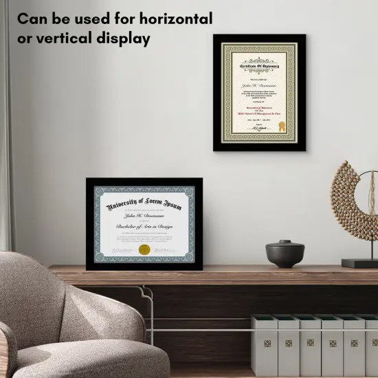 Americanflat 8.5x11 Diploma Frame - Certificate Frame for Displaying Achievements - Shatter Resistant Glass - Adjustable Hanging Hardware - Includes Easel {4}