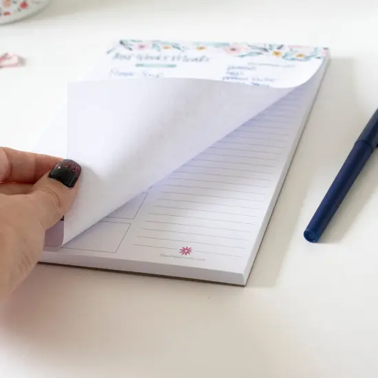 bloom daily planners Planning Pad, 6" x 9", Meal Planning Pad with Magnets, Garden Blooms {6}