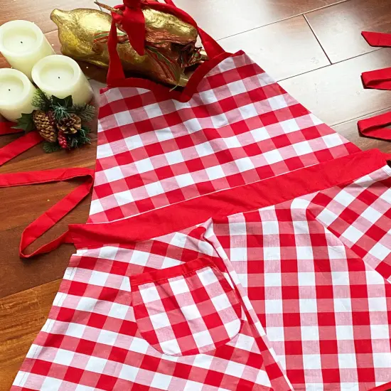 Wrapables Adjustable Flirty Hostess Apron, Red Gingham {4}