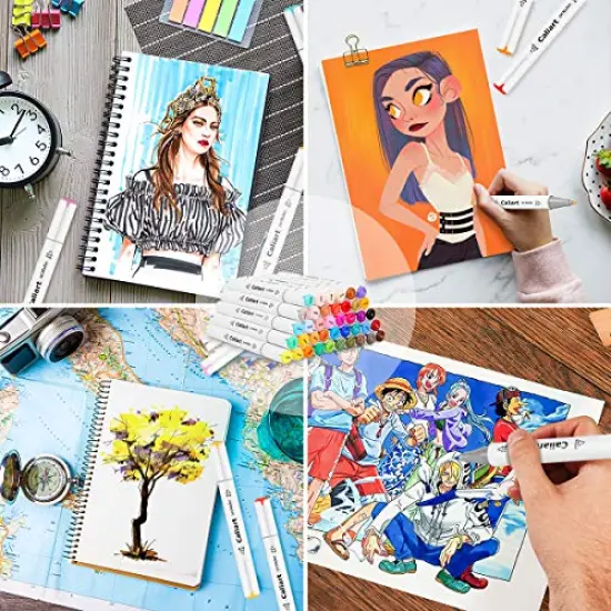 Alcohol Markers, 100 Colors Dual Tip Art Markers Sketch Markers Pens Permanent Alcohol Based Markers with Case for Adult Kids Halloween Drawing Sketching (White Barrel) {4}