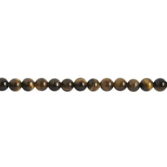 Earth's Jewels Semi-Precious Tiger Eye Natural Round Beads, 6mm {2}