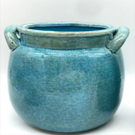 Ceramic Jar Crock Planter - Medium WATER Ocean {5}