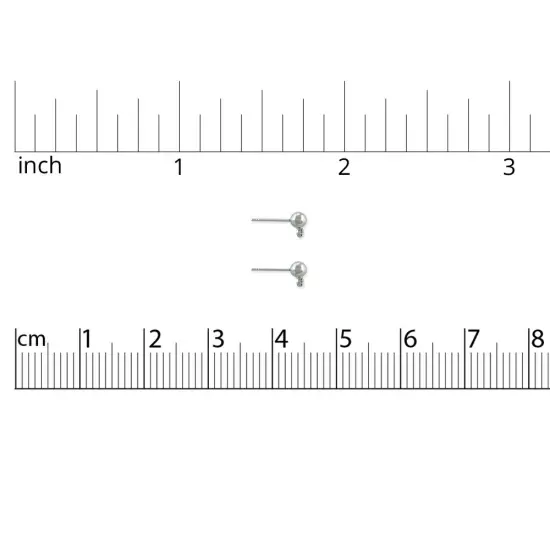 JewelrySupply 4mm Ball Post Earrings with Ring 4mm Surgical Steel (Pair) {2}