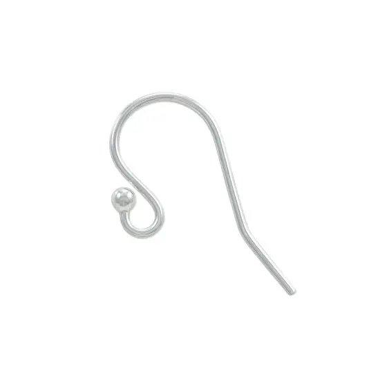 JewelrySupply Sterling Silver Fish Hook Earring Wires with 2mm Bead (1 Pair of Sterling Silver Earrings) {3}