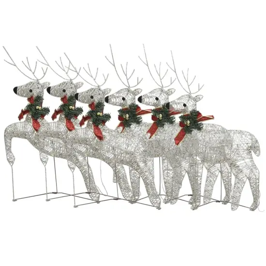 6 pcs Christmas Reindeers 120 LEDs Gold {2}