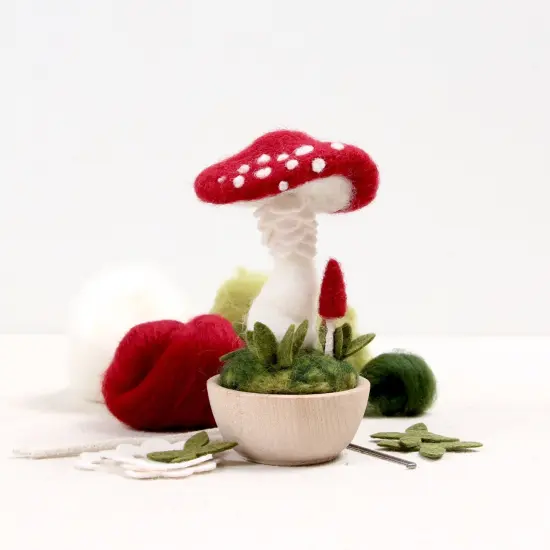 Mushroom Needle Felting Kit, Crimson Toadstool {1}