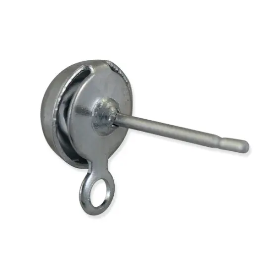 JewelrySupply Ball Post with Ring 6mm Silver Plated Surgical Stainless Steel Post (Package of 10) {3}