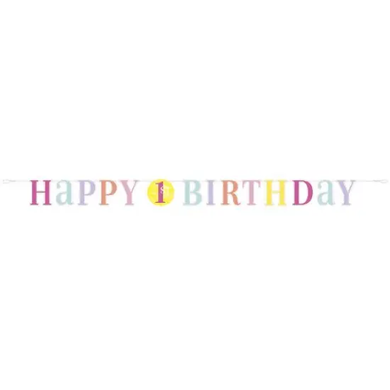 Pink Dots 1st Birthday Letter Banner, 6 ft {1}