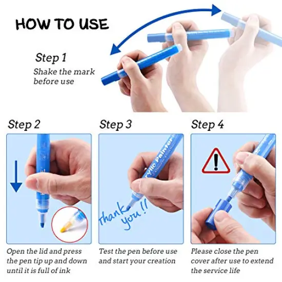 36 Colors Paint Pens Paint Markers, Acrylic Paint Pens for Wood, Rock Painting, Glass, Ceramic, Canvas, Easter Egg and more Paintings, acrylic paint set for Painting Supplies, Craft Supplies. {5}