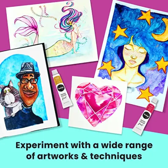 36 PCS Watercolor Paint Set for Adults, Kids, Beginner & Professional Artists - 36 Watercolor Tubes Set (12ml, 0.4oz), 10 Painting Brushes & 1 Palette | Vibrant Water Color Art Painting Supplies {6}