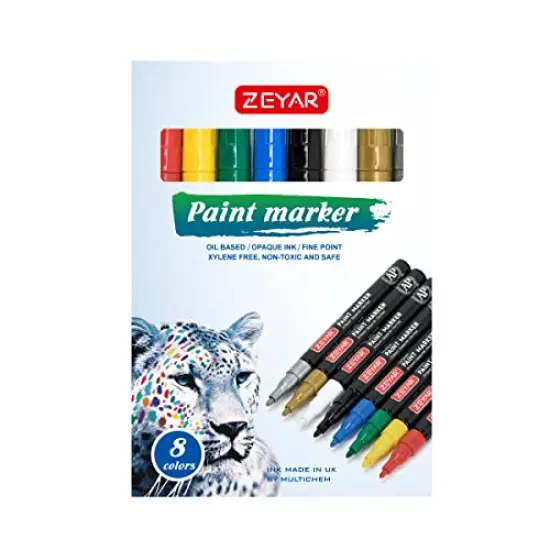 Permanent Oil-Based Paint Markers, Expert of Rock Painting, 8 Colors. Permanent Ink & Waterproof, Works on Rock, Wood, Glass, Metal, Ceramic and more (8 Regular Colors Fine Point) {6}