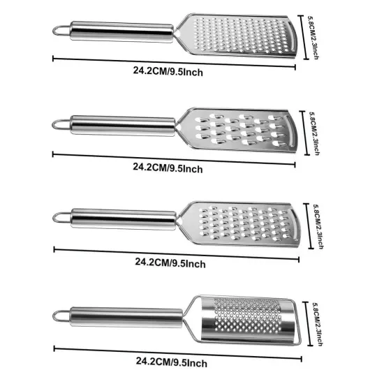 Kitcheniva Stainless Steel Handheld Lemon Zester Grater Set of 4 {2}