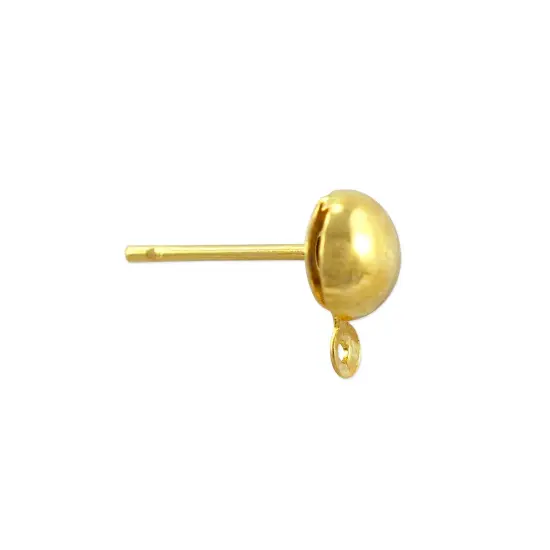 JewelrySupply 6mm Ball Post with Ring Gold Plated (Package of 10) {2}