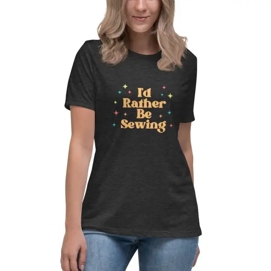 Retro Rather Be Sewing Women's Relaxed T-Shirt {6}