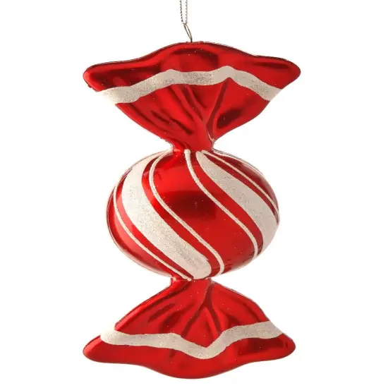 7.5" Peppermint Candy Round Twist Ornament - Festive Christmas Tree Decoration {1}
