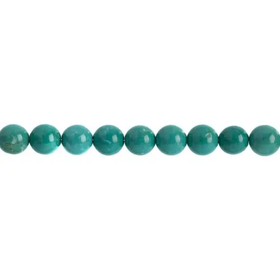 Earth's Jewels Semi-Precious Green Turquoise Natural Round Beads, 8mm {2}