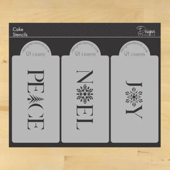 Joy, Noel, Peace Horizontal Cookie Stencil Set | C1089 by Designer Stencils | Cookie Decorating Tools | {1}