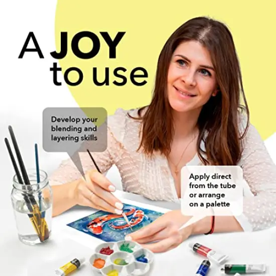 24 x 12 ml Watercolor Paint Tube Set | Value for Adult Artists | Quality, Intense Colors | Just Squeeze The Tube, Mix with Water and Get Creative | in Delightful Presentation Box {4}